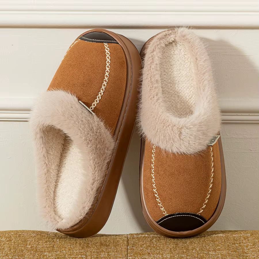 Mode femmes pantoufles hiver doux semelle épaisse intérieur et extérieur chaleur confort respirant antidérapant décontracté Couple maison chaussures