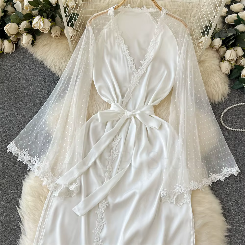 Peignoir Kimono Sexy en Satin pour Femme