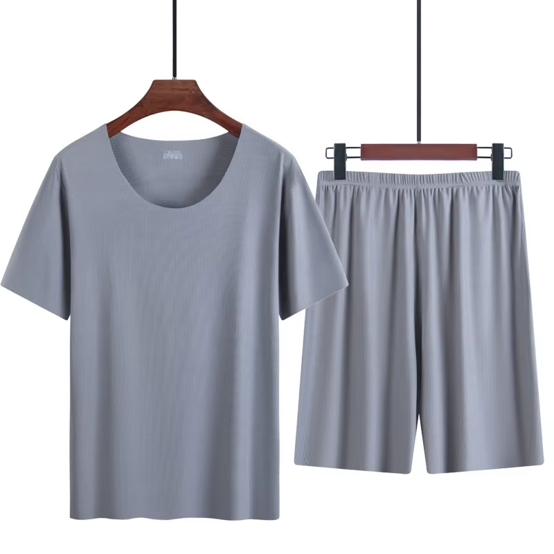 Pyjama deux pièces en soie glacée pour hommes