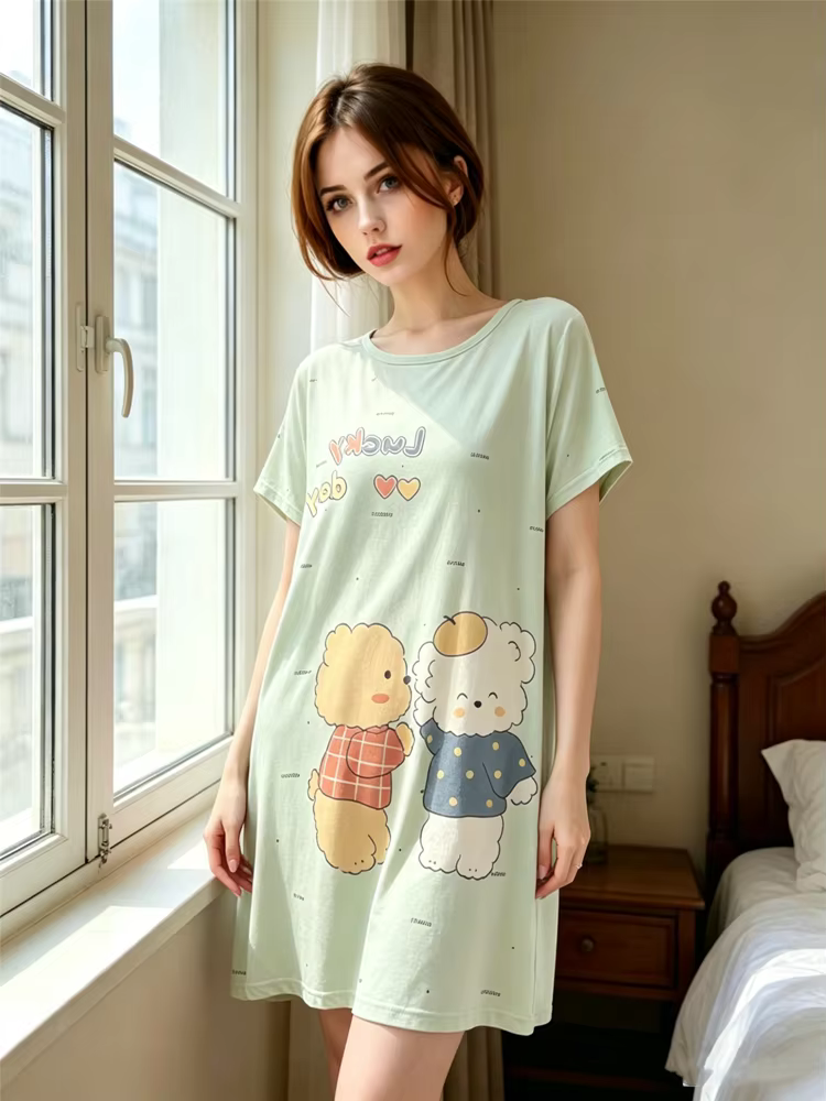 Chemise de nuit d'été ample grande taille pour femme