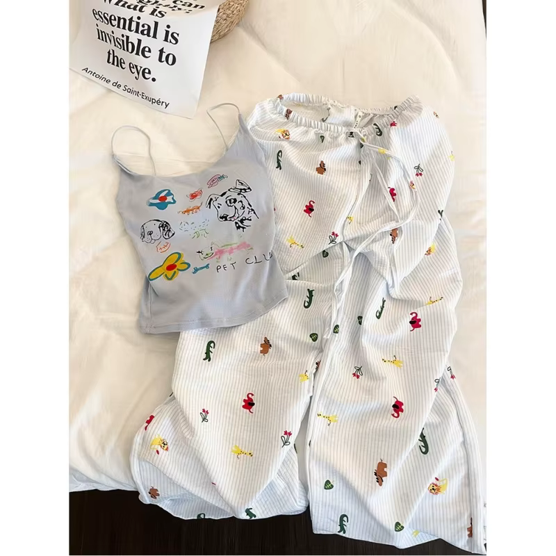 Ensemble pyjama imprimé chiot pour femme