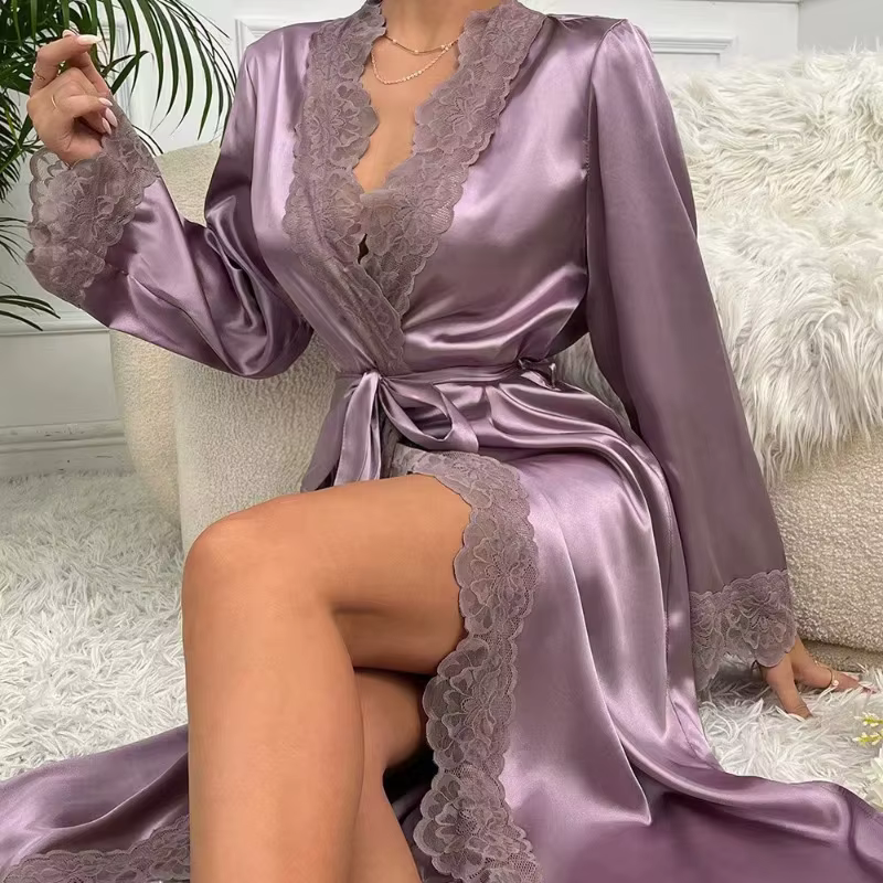 Chemise de nuit en Satin de soie pour femmes