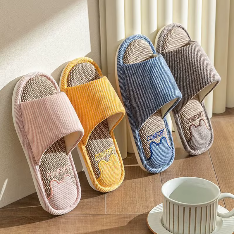 Pantoufles en lin quatre saisons pour femmes