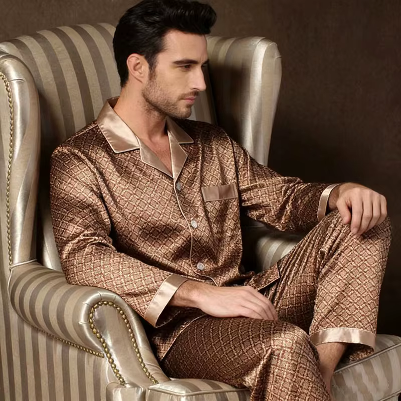 Ensemble de pyjama 2 pièces pour homme à imprimé géométrique