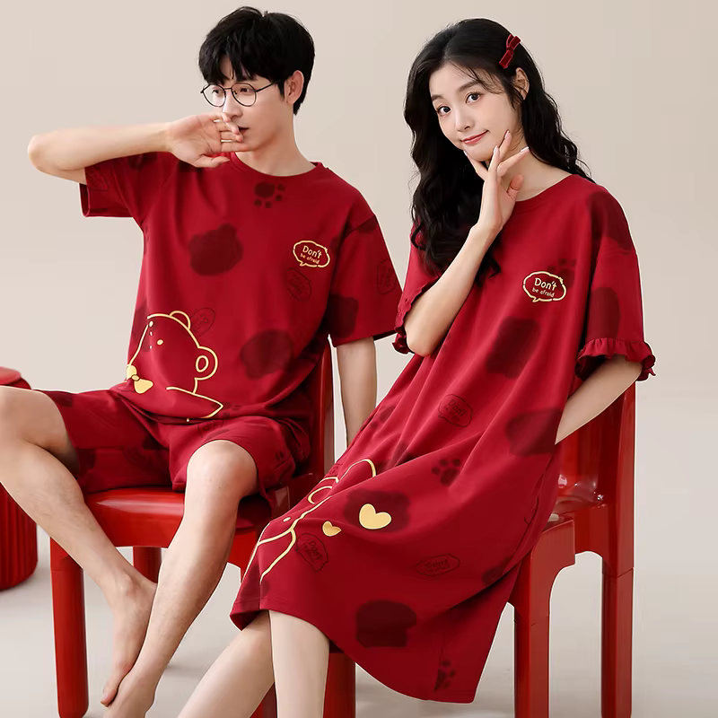 Ensemble de pyjama à manches courtes pour hommes et femmes