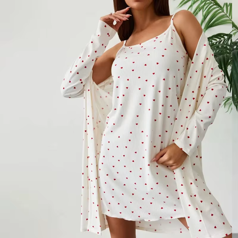 Ensemble pyjama deux pièces imprimé à pois