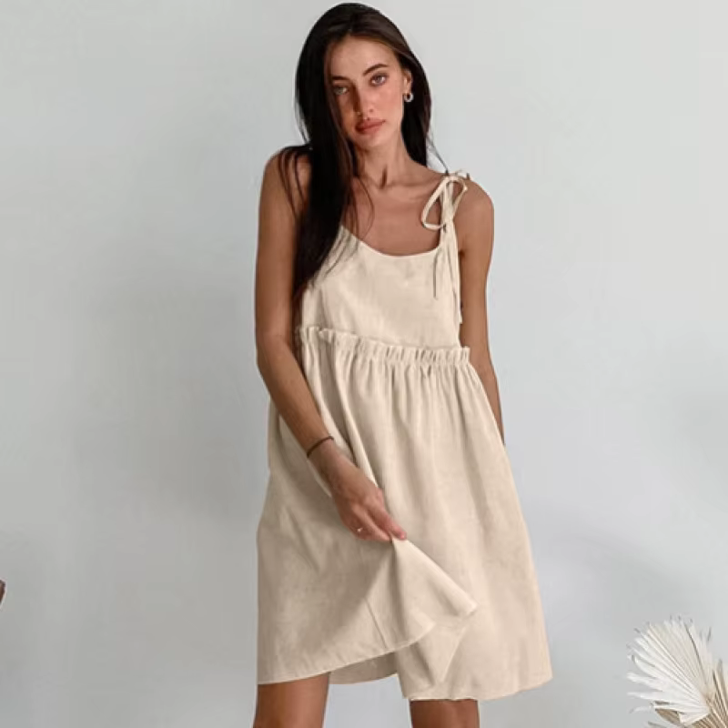 Chemise de nuit en lin et coton pour femme