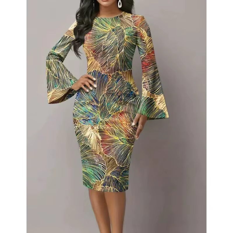 Robe élégante pour femmes à manches évasées