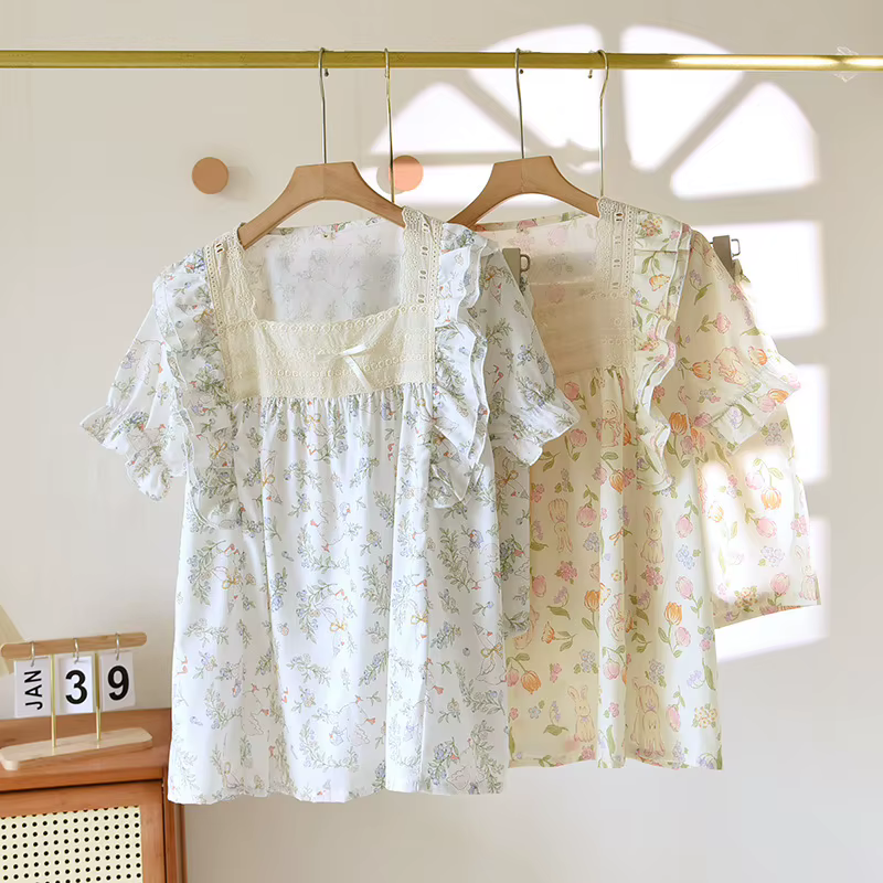 Ensemble pyjama short imprimé Floral pour femmes