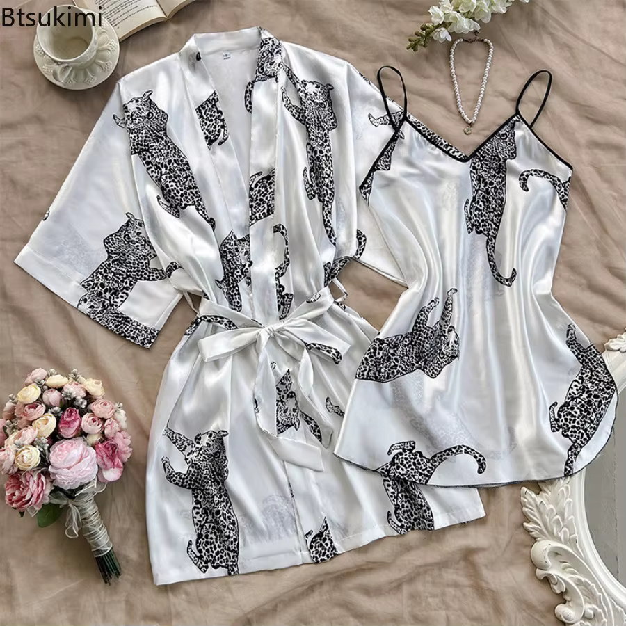 Ensemble de pyjama et robe de chambre pour femme 2026 – Imprimé