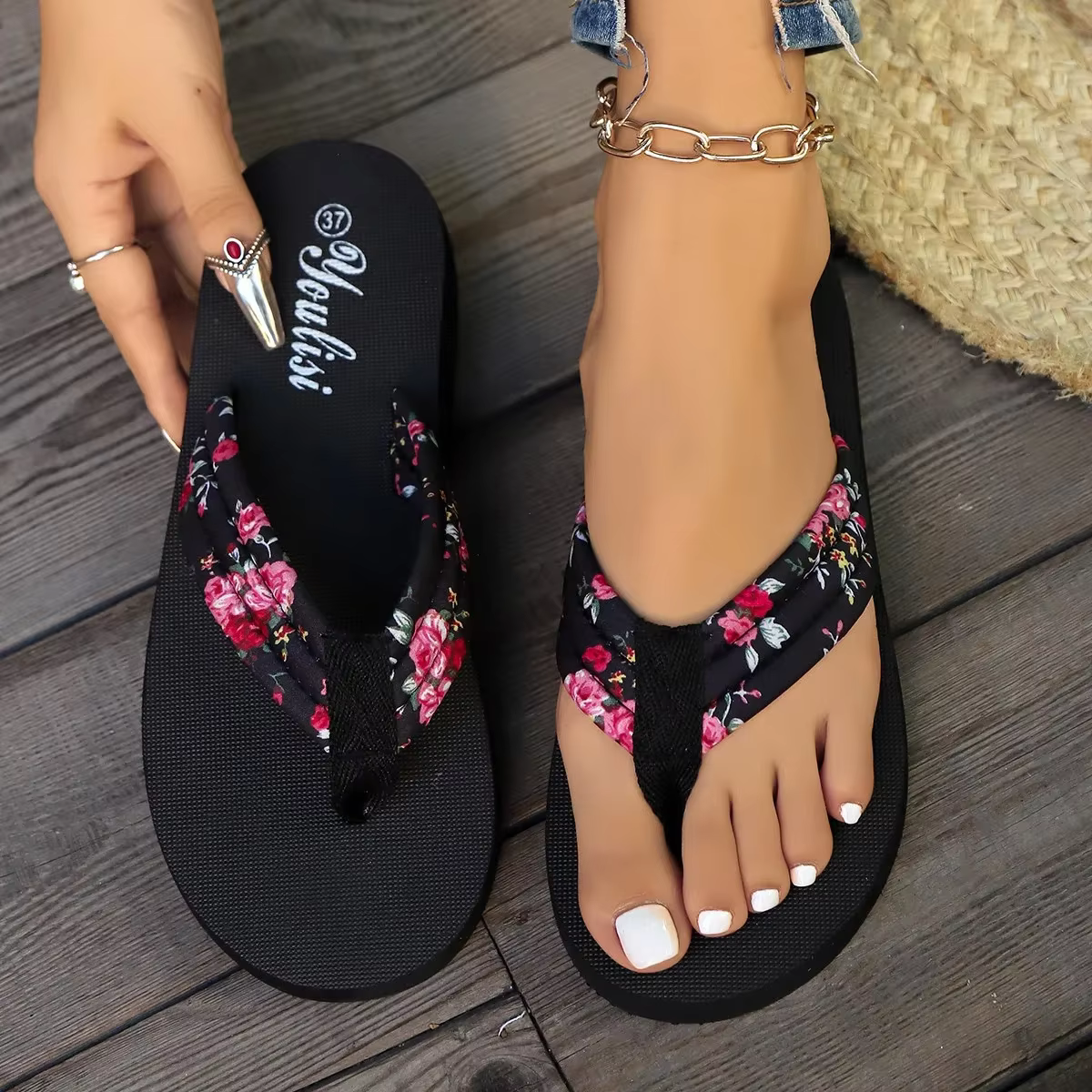 Femmes été pantoufle bohème Satin ruban femme tongs plage Simple loisirs dames chaussures sandale Chaussure Fem mode nouveau