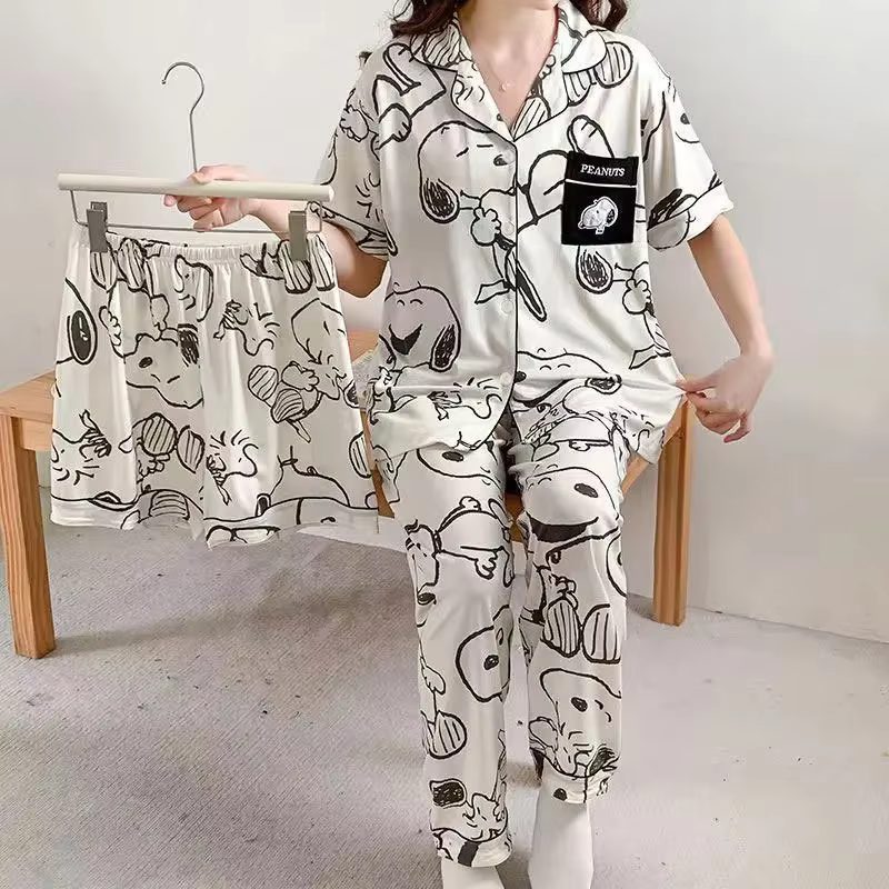 Ensemble pyjama 3 pièces Peanuts Snoopy pour femme