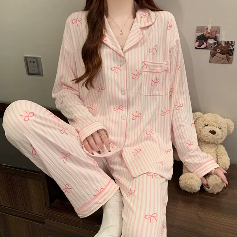Ensemble de pyjama décontracté à manches longues pour femmes