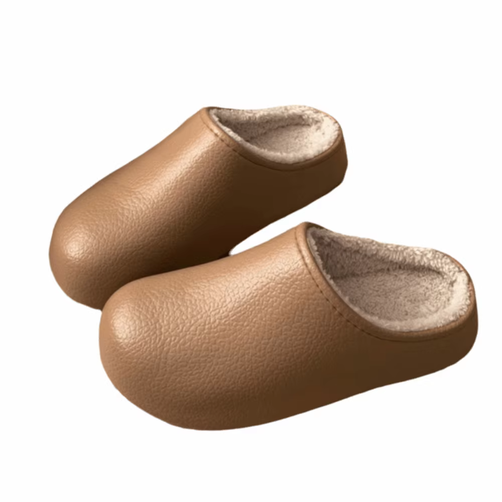 36-41 pantoufles en peluche pour femmes anti-dérapant garder au chaud chaussures de maison d'hiver couleur unie semelle