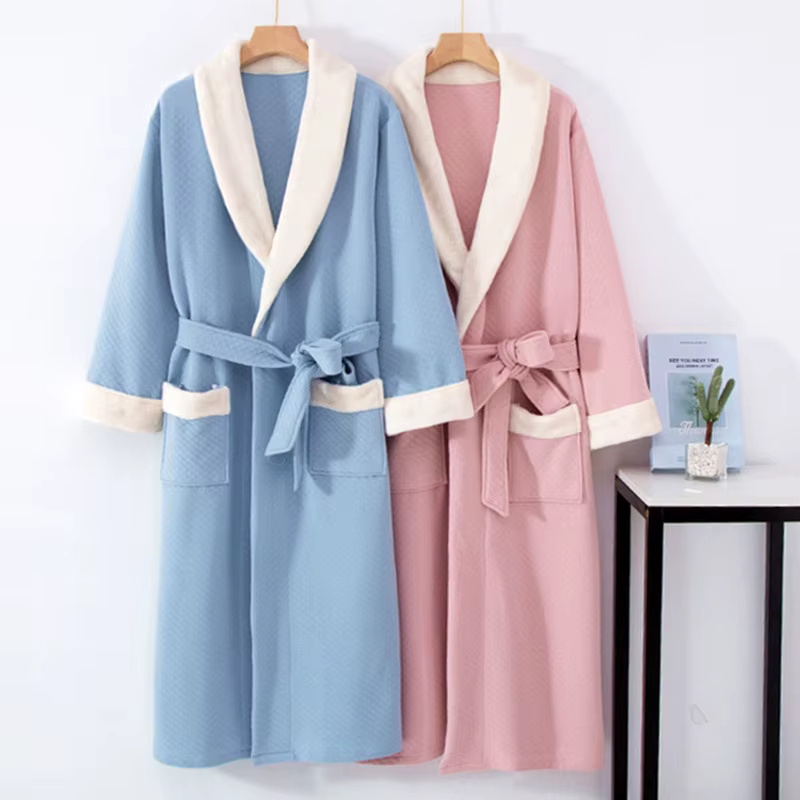 Fdfklak-Robe de nuit matelassurera à trois couches pour femmes