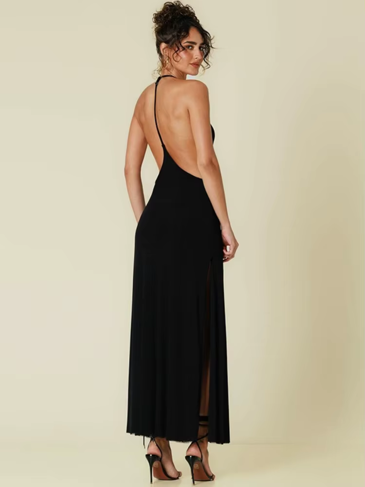 Robes Maxi de couleur unie pour femmes