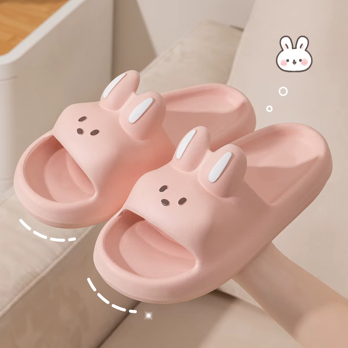 Pantoufles unisexes lapin mignon