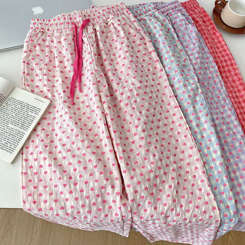 Pantalon de pyjama imprimé amour pour femmes