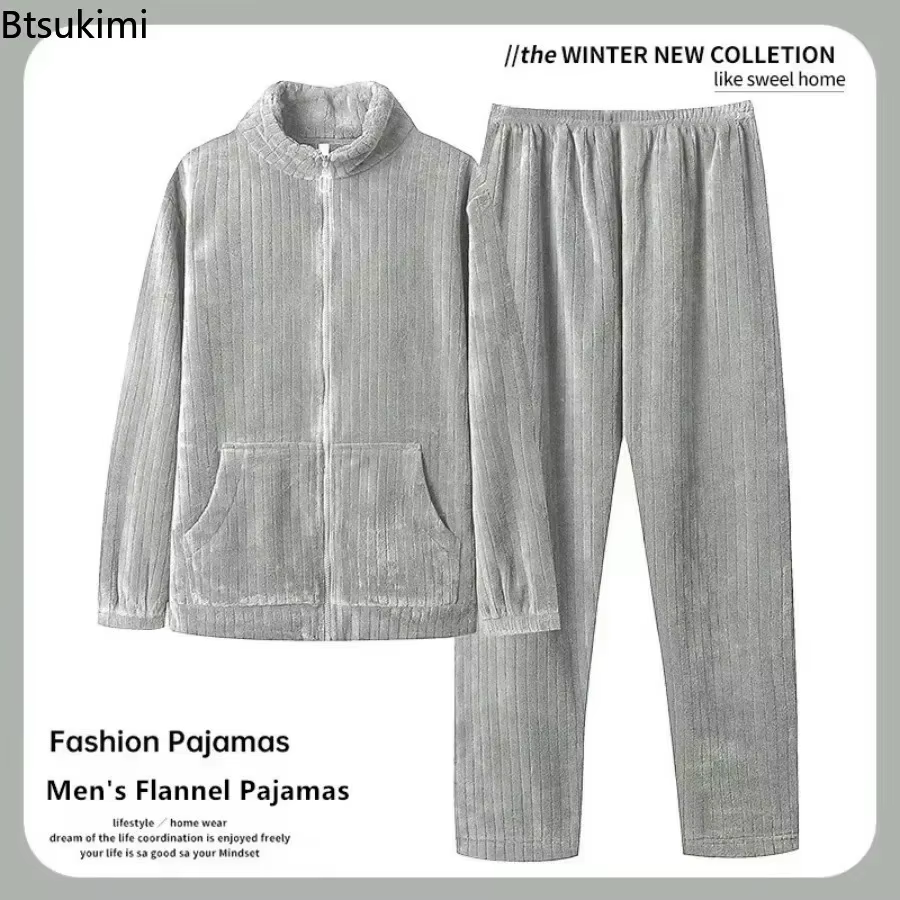 Ensemble pyjama en flanelle pour homme 2026 – Style sport mode automne-hiver
