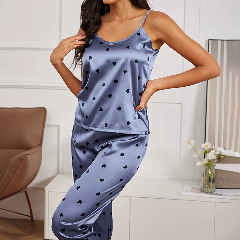 Pyjama imprimé cœur pour femme