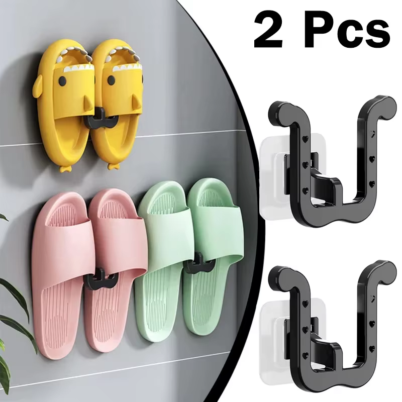 2/4/6 crochets muraux adhésifs sans perçage pour pantoufles