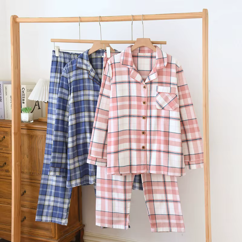 Pyjama en coton à carreaux pour Couple