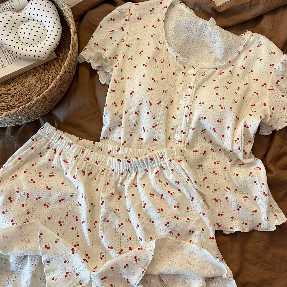 Pyjama d'été à manches courtes pour femmes