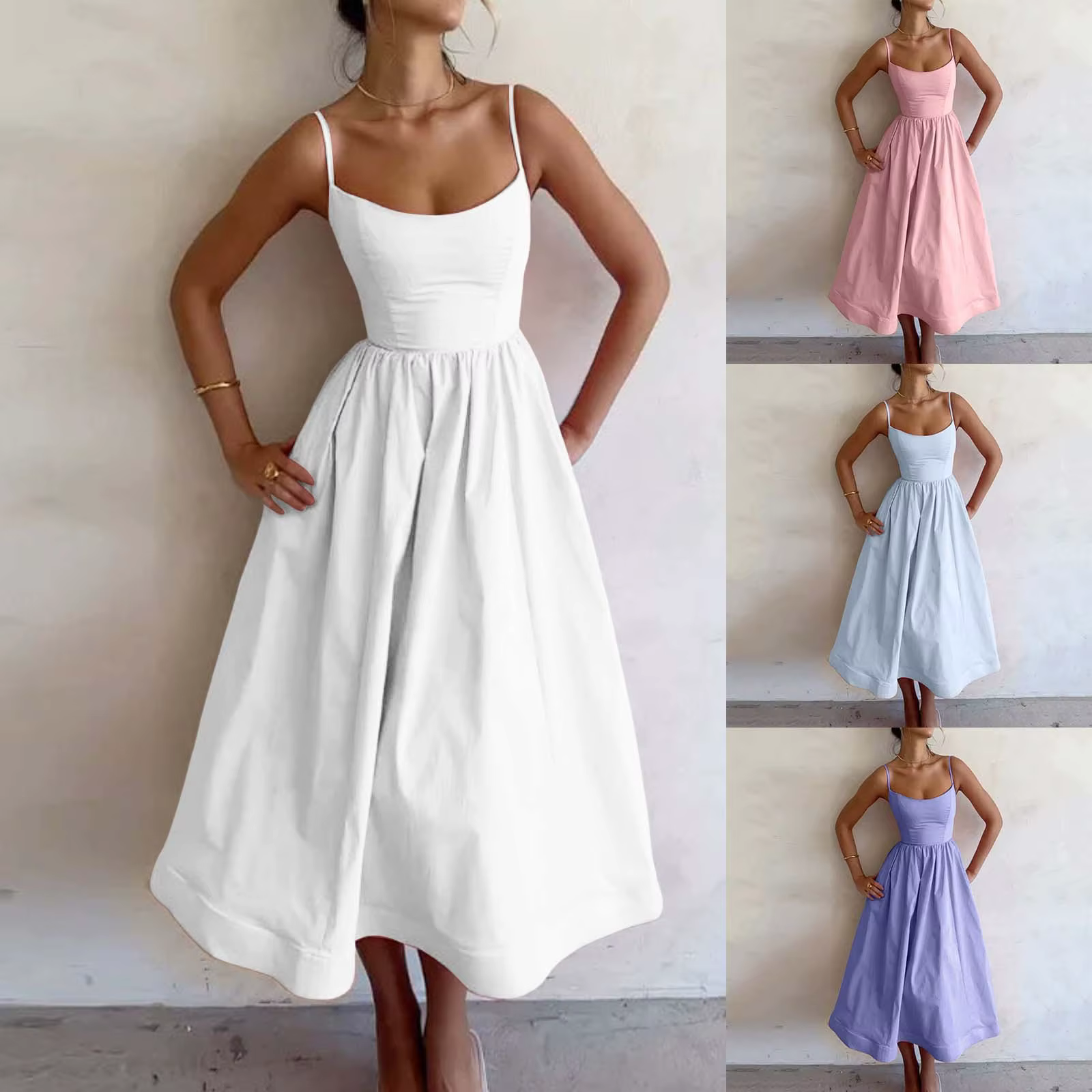 Robes pour femmes, robe d'été à bretelles
