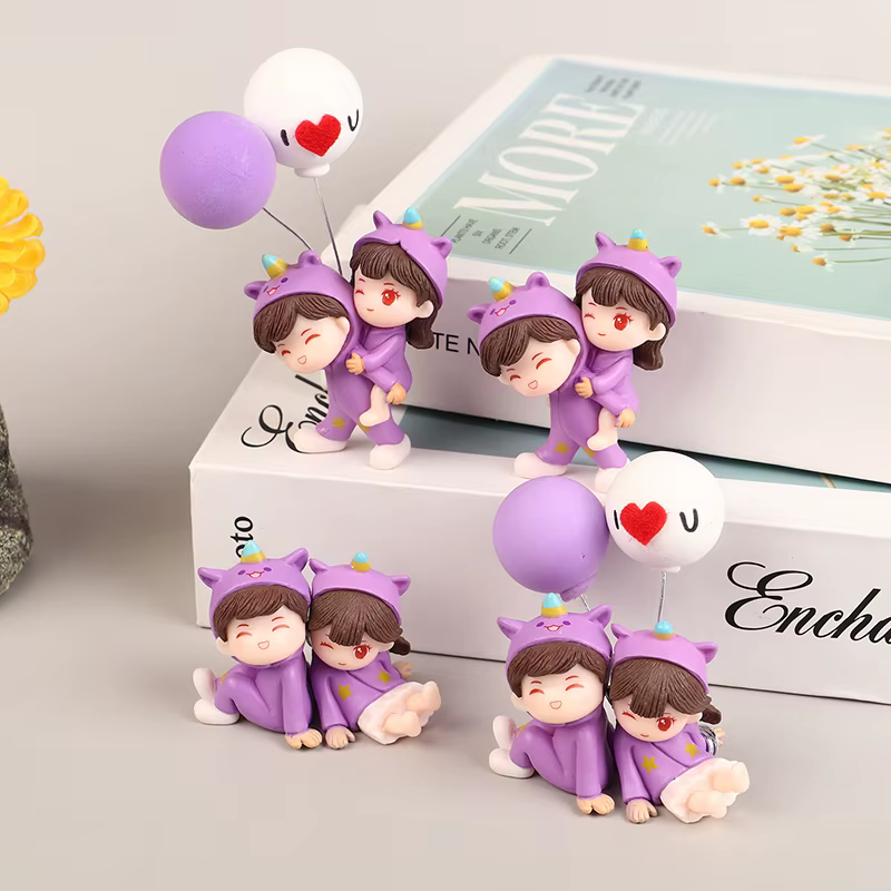 Pyjama violet de dessin animé créatif mignon pour couple