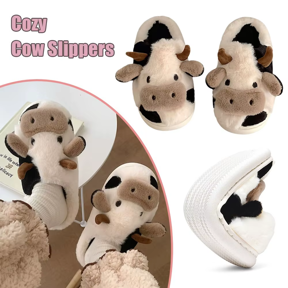 Pantoufles de vache confortables pour femmes et hommes