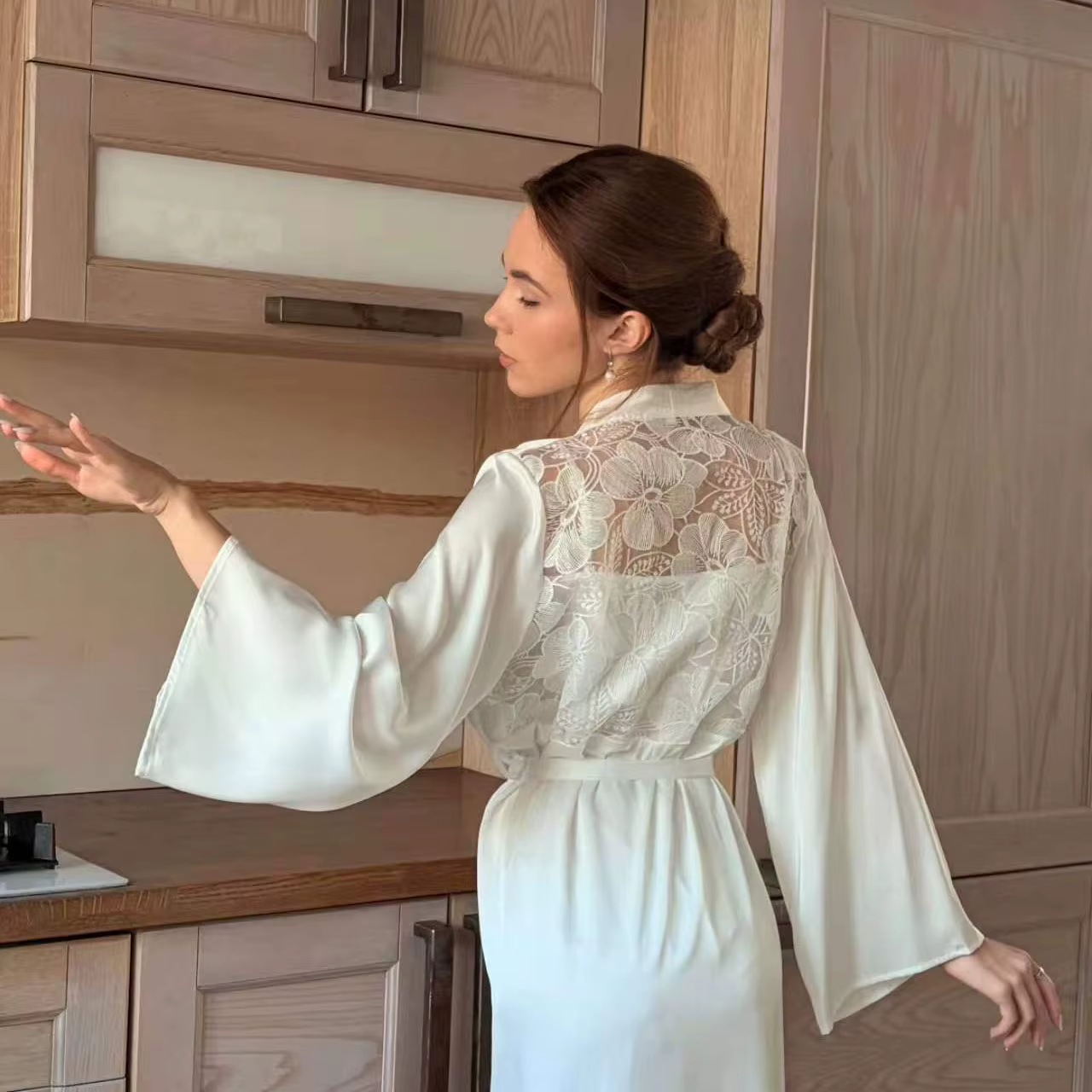 Robe de chambre sexy en dentelle pour femme