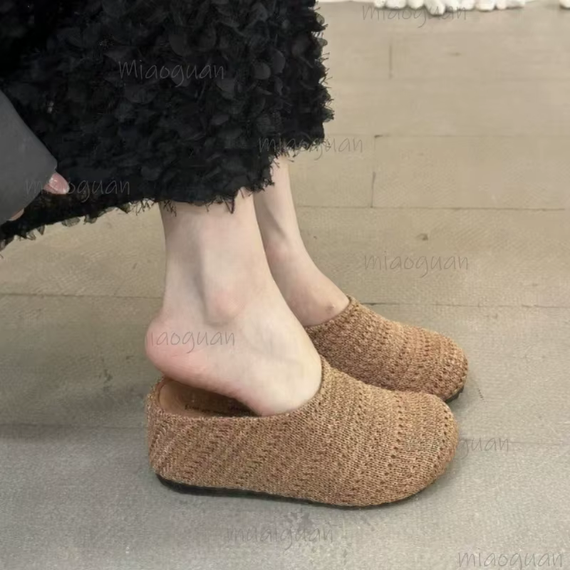 Baotou – demi-pantoufles tressées pour femmes
