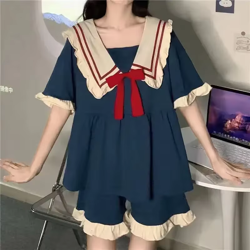 Pyjama Kawaii à manches courtes pour femmes et filles