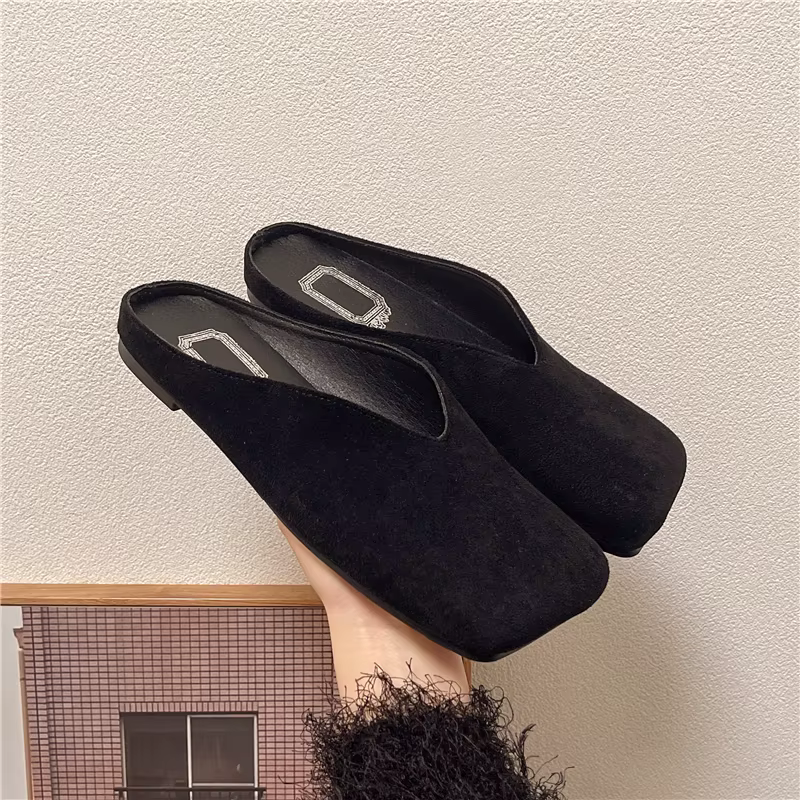 Chaussures pantoufles diapositives plates couverture orteil troupeau