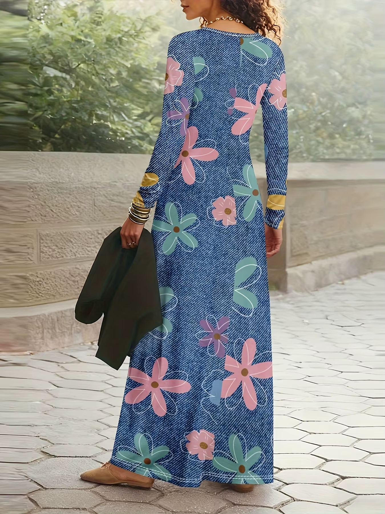 Robe à manches longues pour femme