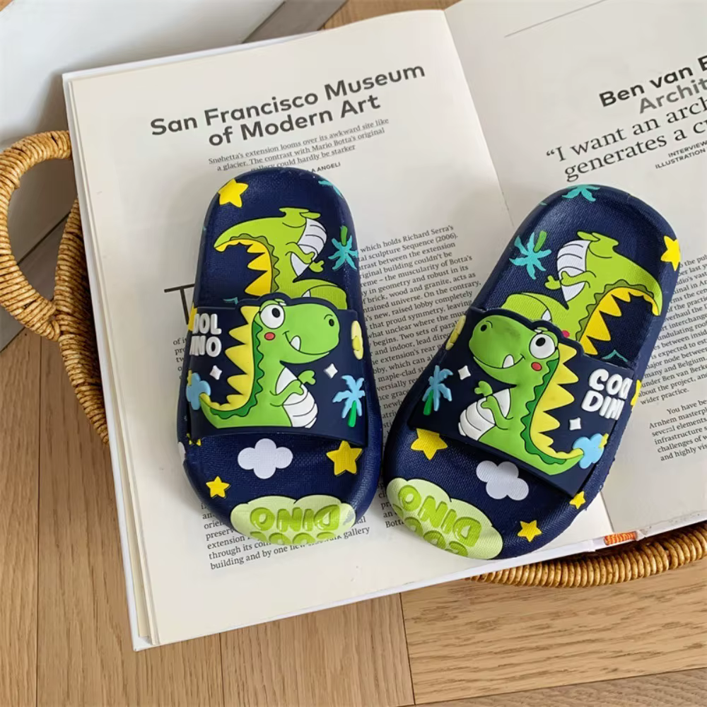 Chaussons dinosaures mignons à plateforme antidérapants