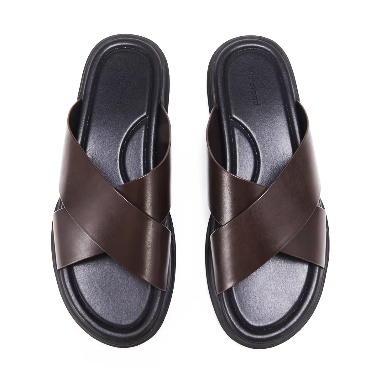 Chaussons élégants en cuir antidérapants