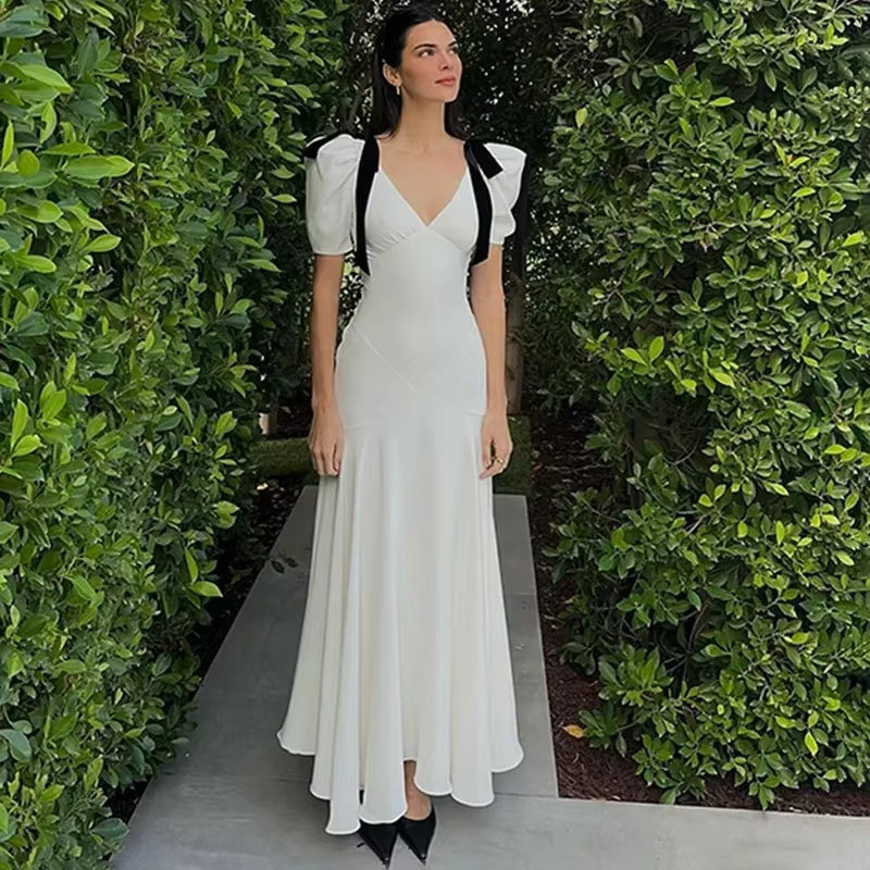 Robe Maxi Élégante à Lacets avec Nministériels d pour Femme