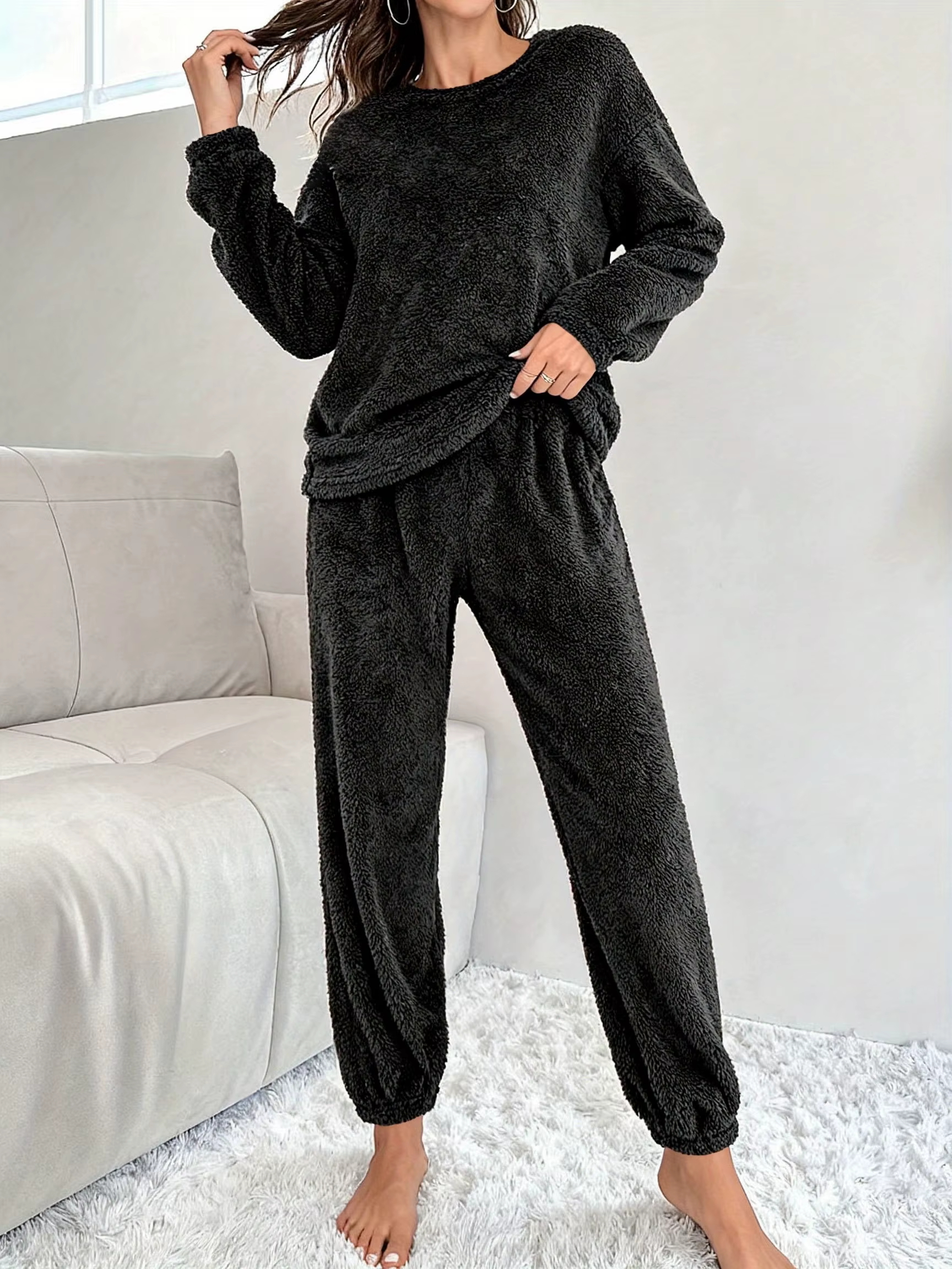 Ensemble de pyjama en velours pour femme