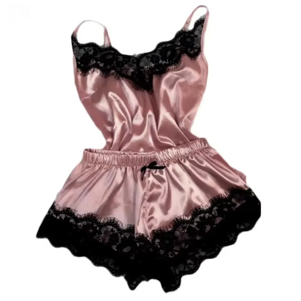 Ensemble pyjama en Satin et dentelle pour femmes