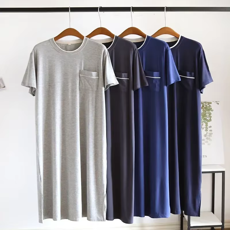 Chemise de nuit en modal avec poche pour homme