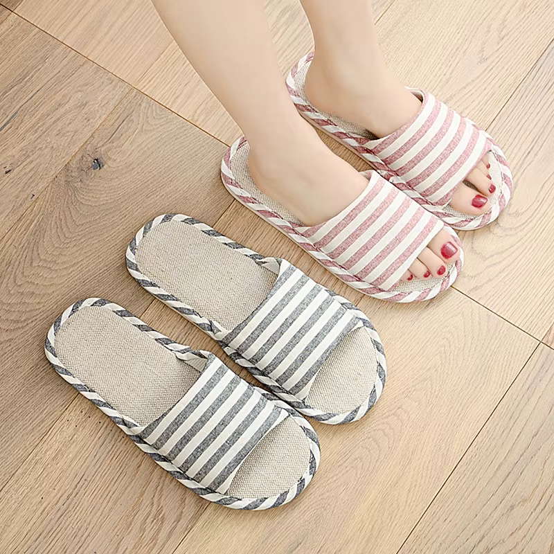 GUQIWT Pantoufles de printemps en lin pour couples