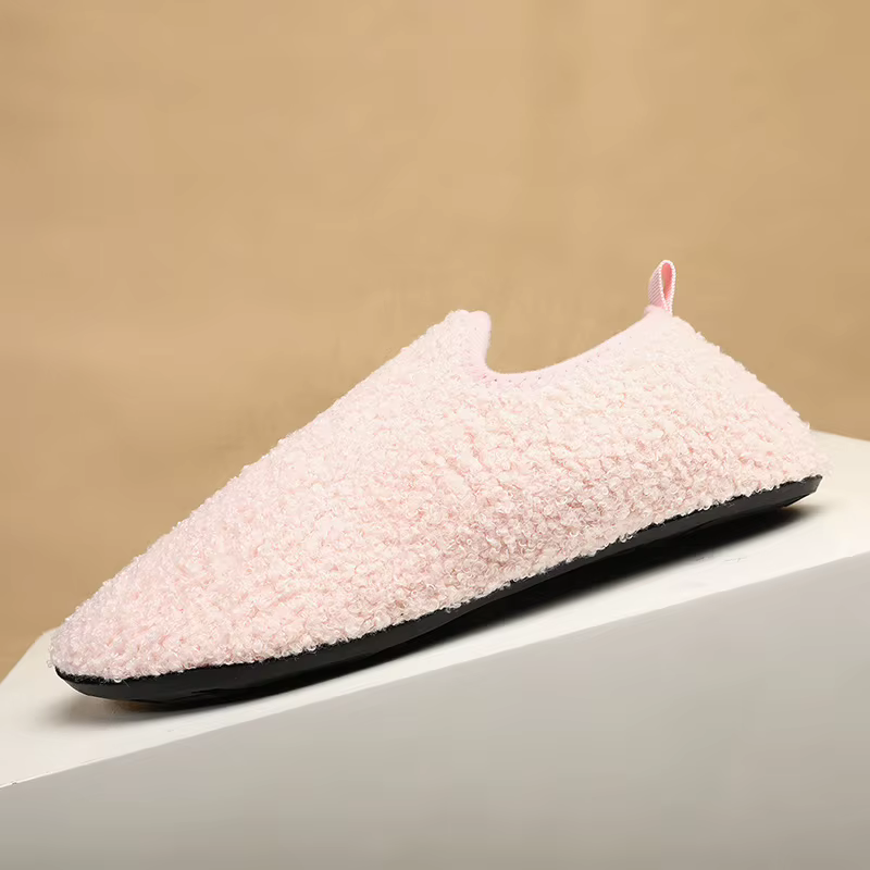 ELUVA pantoufles d'hiver antidérapantes pour hommes et femmes thermiques en plein air intérieur chaud en peluche