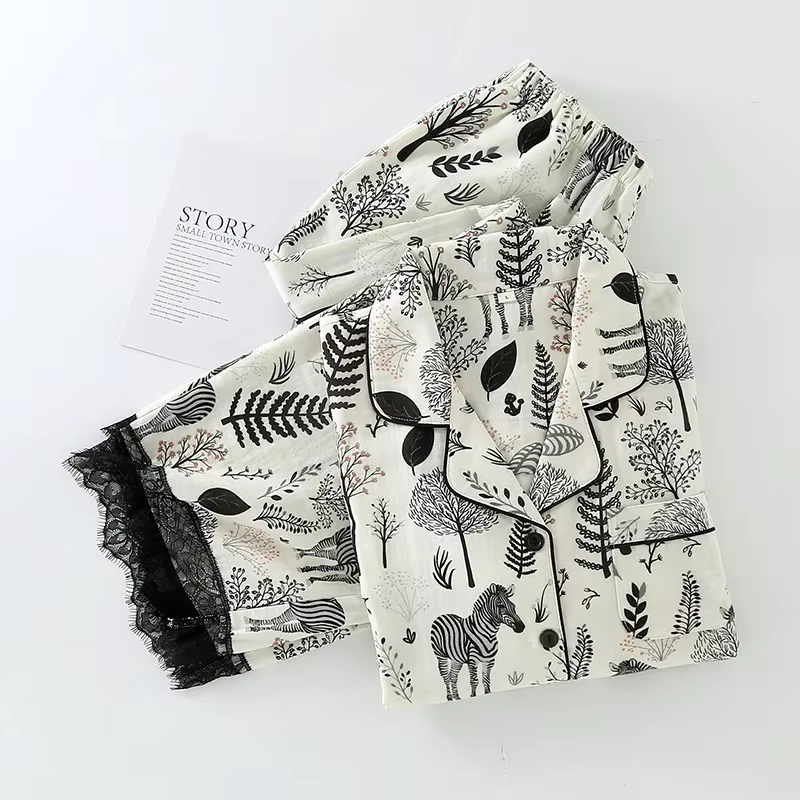 Pyjama imprimé zèbre pour femme