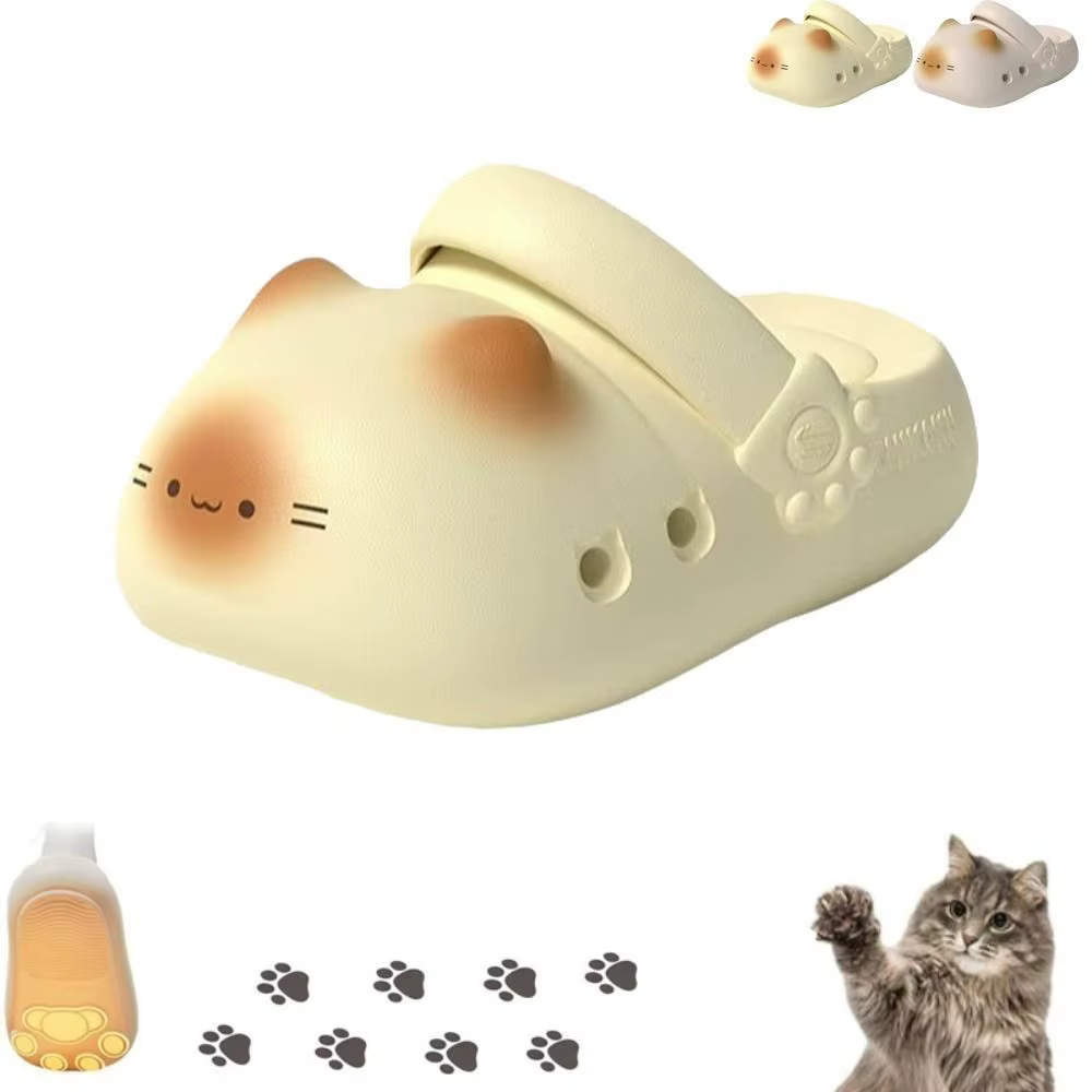Adorables pantoufles imperméables à motif patte de chat
