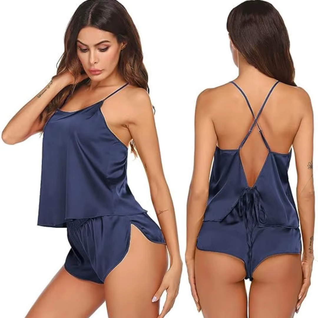 Ensemble pyjama en satin pour femmes