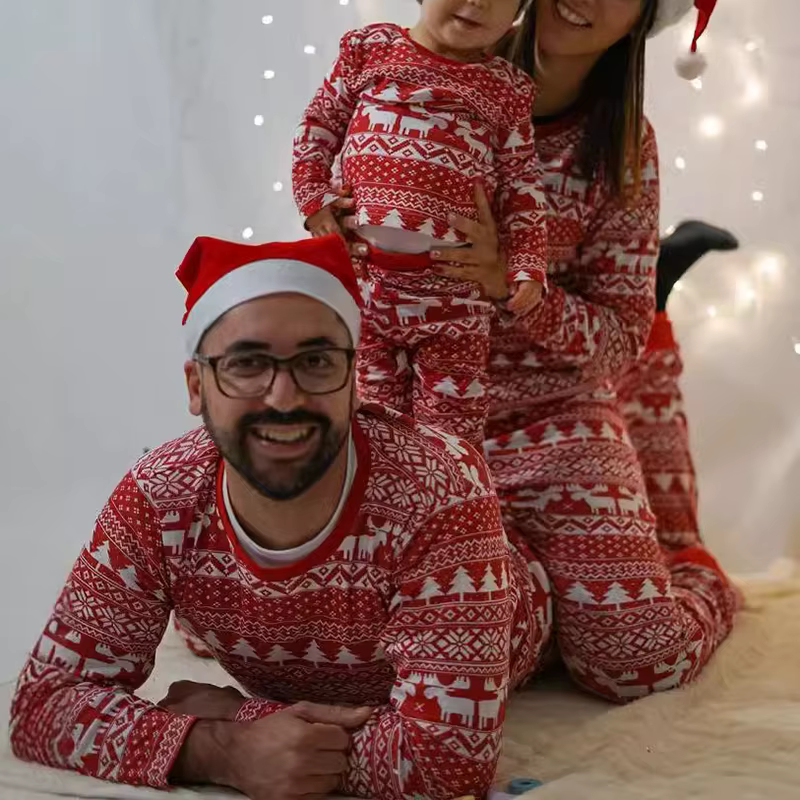 Pyjamas de famille de noël mère père enfants