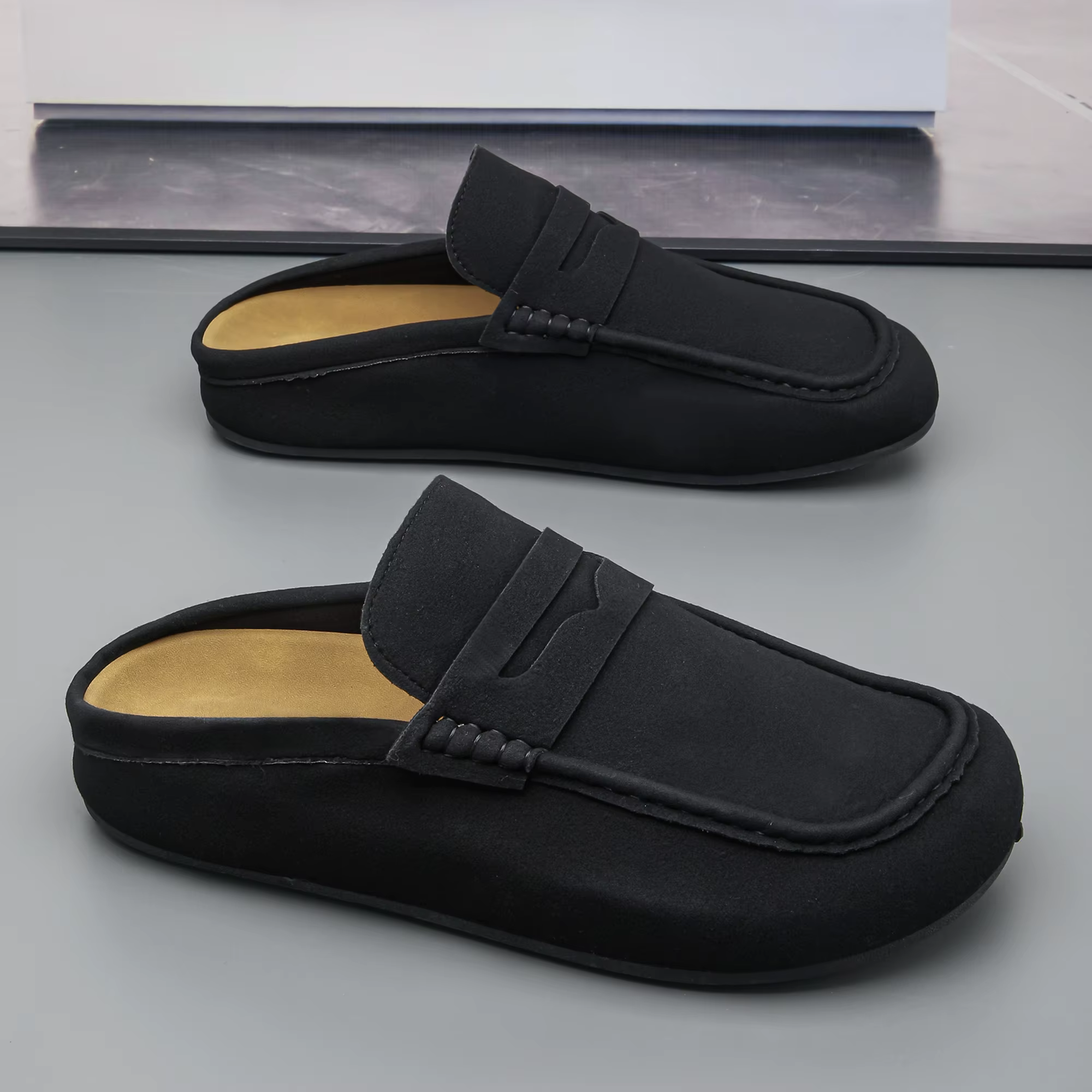 Demi-pantoufles à semelle souple à la mode pour hommes