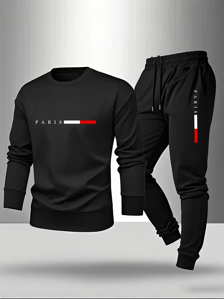 Offres Spéciales – Survêtement Homme Décontracté à Manches Longues – Vêtements de Sport d'Extérieur pour Jogging – Collection 2026 – Haut et Pantalon Sportifs (Pièce Unique)