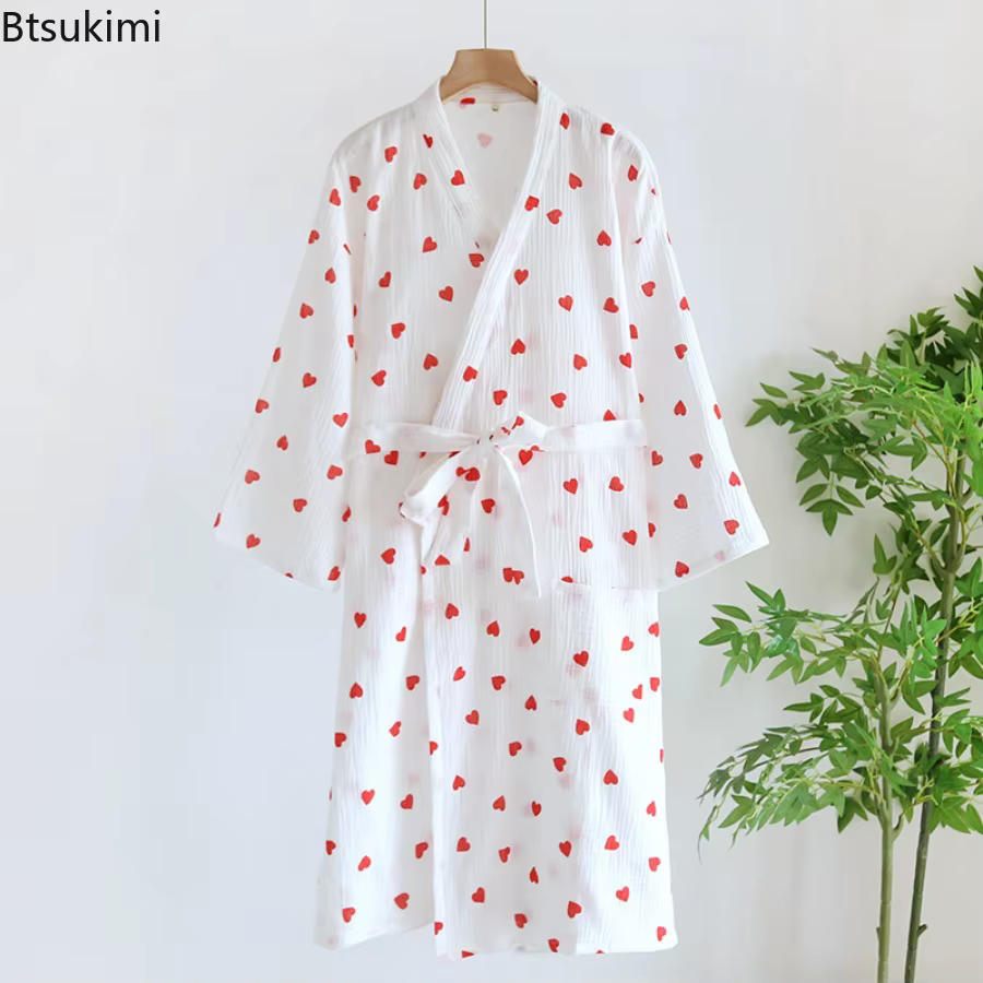 Peignoir en gaze de coton pour femmes